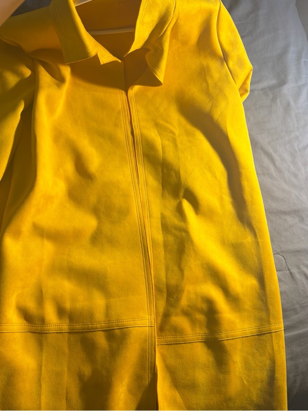 Sunshine Yellow Zip-Front Collar Dress